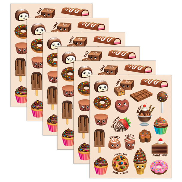 Chocolate Smelly Stickers, 120 Per Pack, 6 Packs