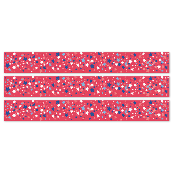 Core Decor Patriotic Stars EZ Border, Bulletin Board Border, 48 Feet Per Pack, 3 Packs