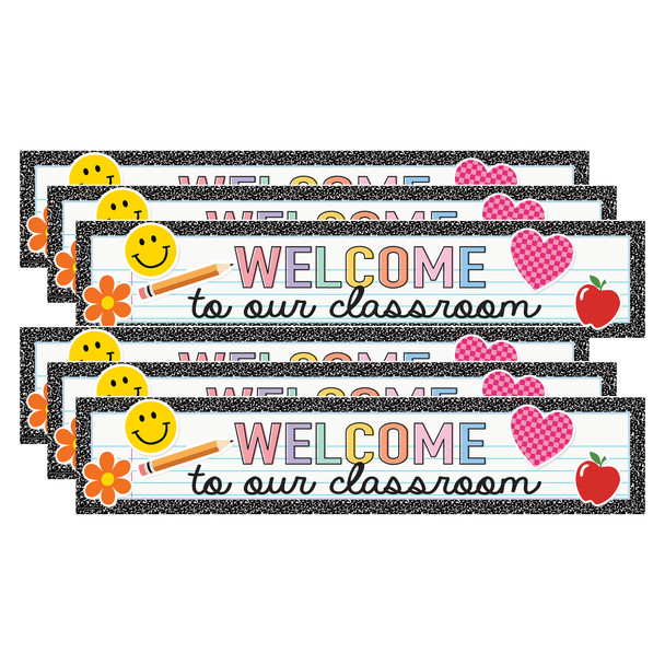 Cool for School Welcome to Our Classroom Banner, 8" x 39", Pack of 6