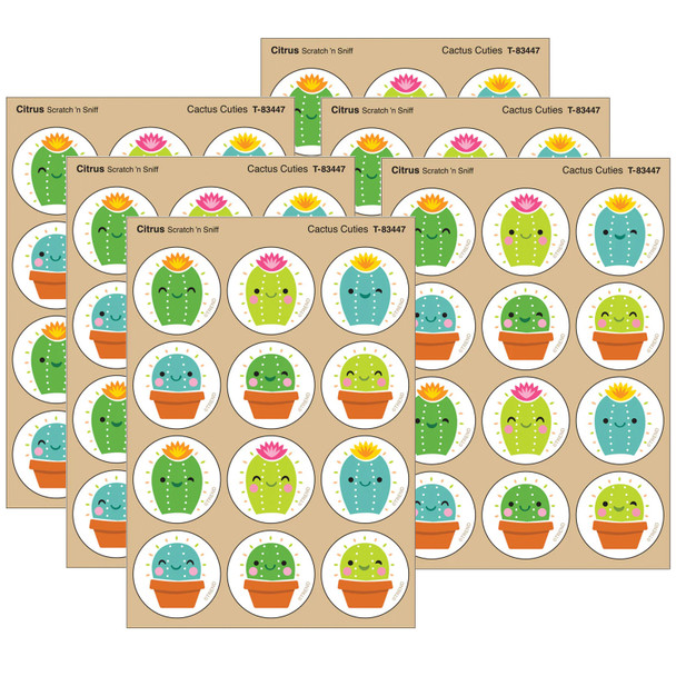 Cactus Cuties, Citrus scent Scratch 'n Sniff Stinky Stickers®, 48 Per Pack, 6 Packs