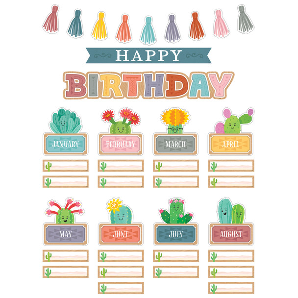 Happy Cactus Crew Happy Birthday Mini Bulletin Board Set, 59 Pieces, 3 Sets