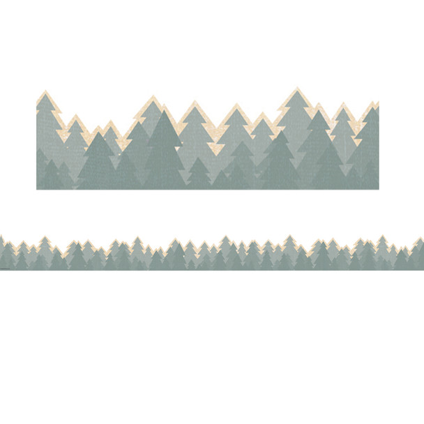 Moving Mountains Road Trip Trees Die-Cut Border Trim, 35 Feet Per Pack, 6 Packs