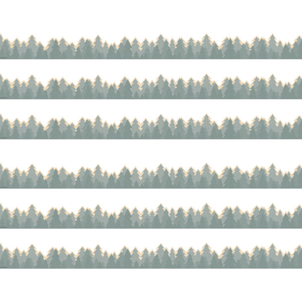 Moving Mountains Road Trip Trees Die-Cut Border Trim, 35 Feet Per Pack, 6 Packs