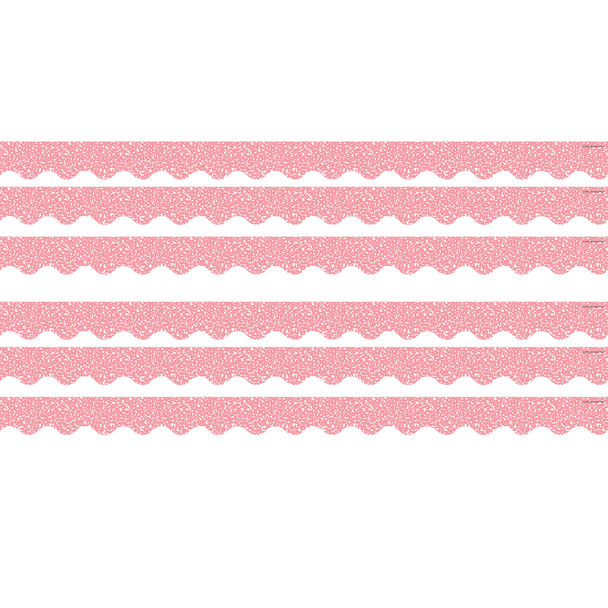 Composition Pink Scalloped Border Trim, 35 Feet Per Pack, 6 Packs