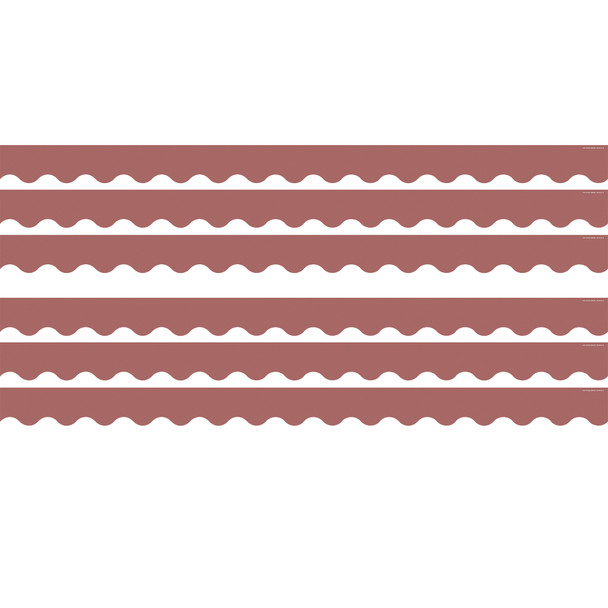 Deep Rose Scalloped Border Trim, 35 Feet Per Pack, 6 Packs