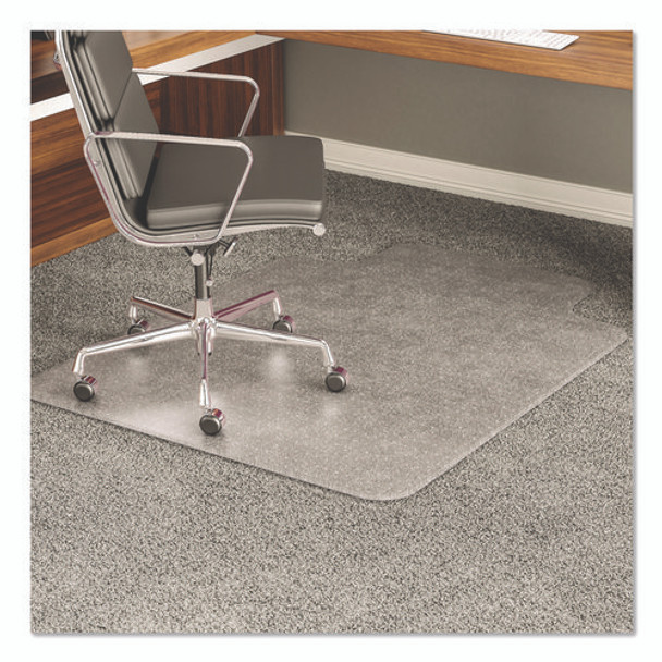 ExecuMat All Day Use Chair Mat for High Pile Carpet, 45 x 53, Wide Lipped, Clear