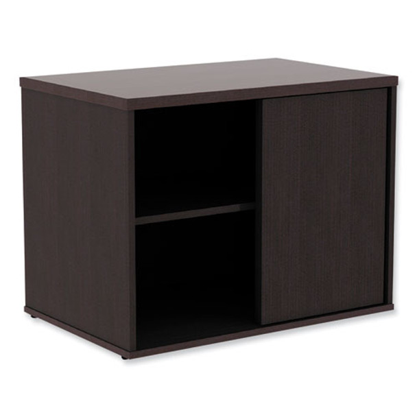 Alera Open Office Desk Series Low Storage Cabinet Credenza, Woodgrain Laminate, 29.5w x 19.13d x 22.78h, Espresso
