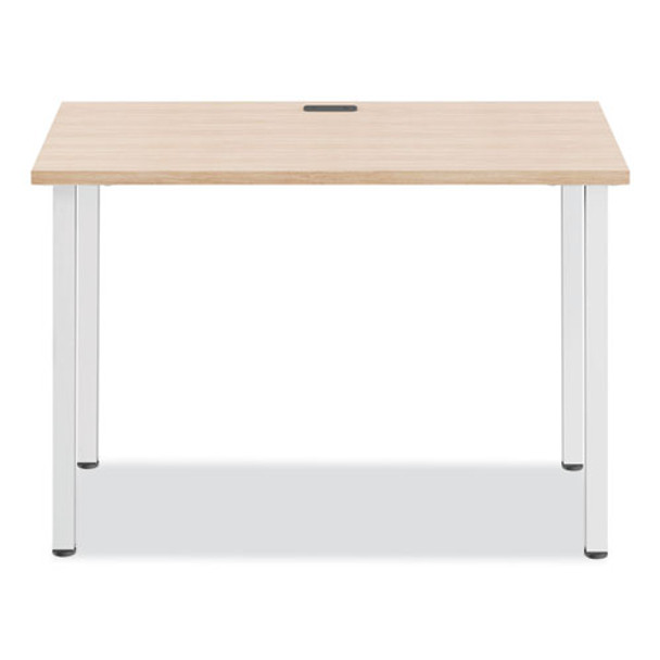 Essentials Writing Table-Desk, 42" x 23.82" x 29.53", Natural Wood/Silver