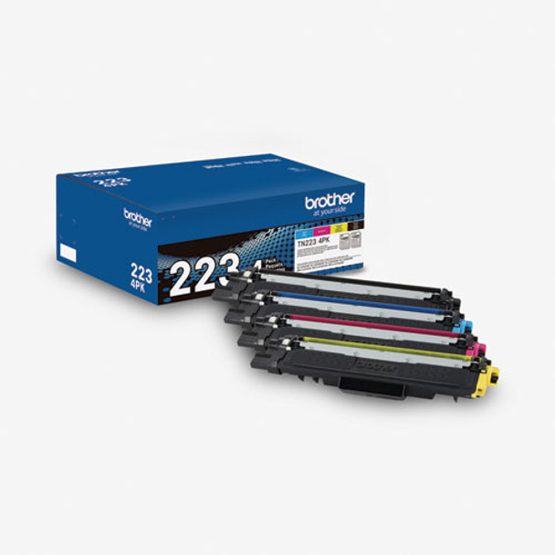 TN2234PK Toner, 1,400/1,300 Page-Yield, Black/Cyan/Magenta/Yellow