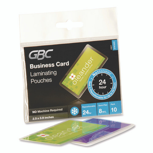 SelfSeal NoMistakes Repositionable Self-Adhesives, 8 mil, 3.75" x 2.56", Gloss Clear, 10/Pack