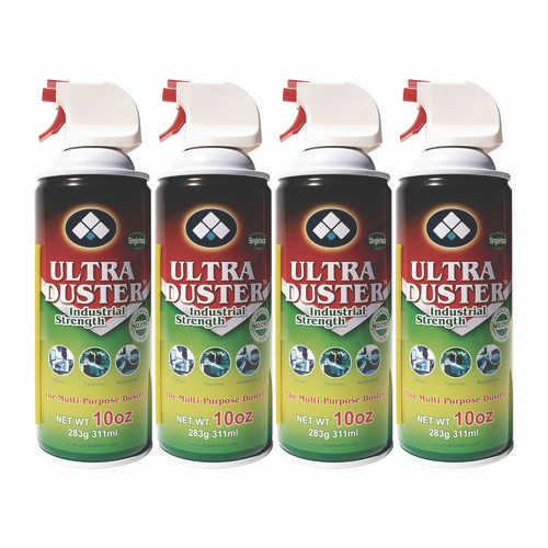 Ultra Duster Industrial Strength Air Duster, 10 oz Can, 4/Pack