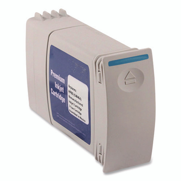 Remanufactured Cyan High-Yield Ink, Replacement for 80 (C4846A), 350 mL
