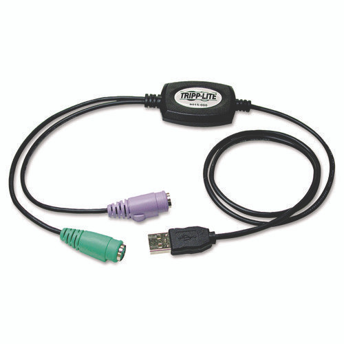 USB to PS/2 Adapter for Keyboard and Mouse, USB-A Male to (2) PS/2 Female, 18"