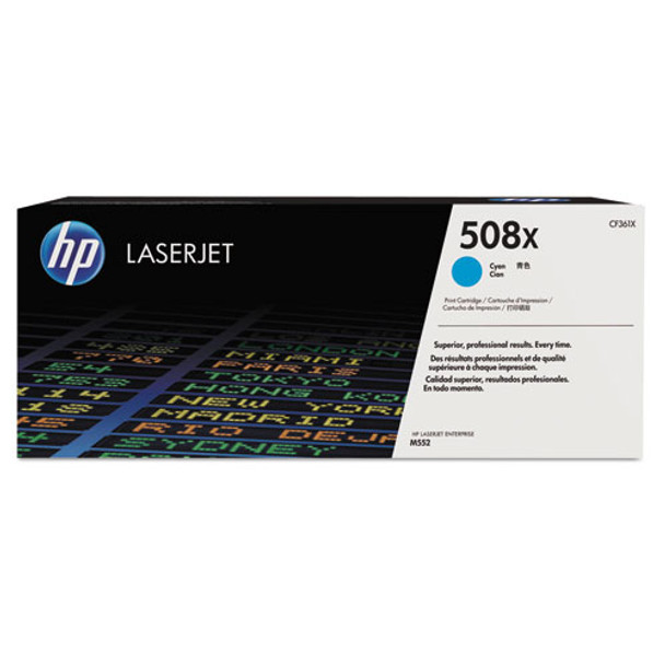 HP 508X, (CF361X) High-Yield Cyan Original LaserJet Toner Cartridge