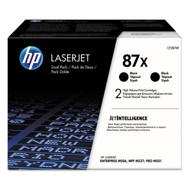 HP 87X, (CF287X-D) 2-Pack High-Yield Black Original LaserJet Toner Cartridges