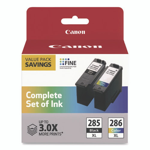 6196C004PK (CL-286XL, PG-285XL) High-Yield Ink, Black/Tri-Color, 2/Pack