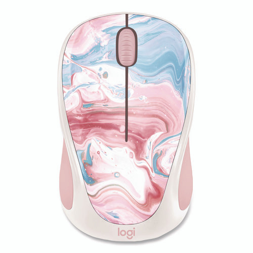 Design Collection Limited Edition Wireless Mouse, 2.4 GHz, 33 ft, Left/Right Hand Use, Cotton Candy