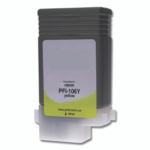 Compatible Yellow Ink, Replacement for PFI-106 (6624B001AA), 130 mL