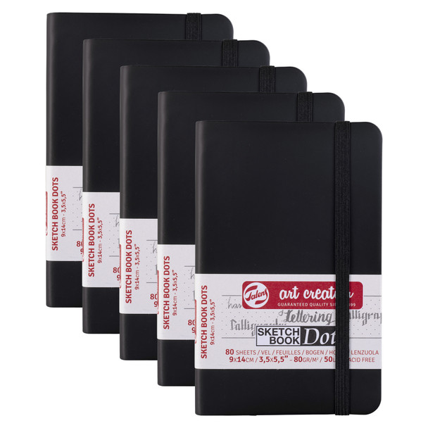 Dotted Sketchbook, 80 Sheets, 50lbs, 3.5" x 5.5", Pack of 5