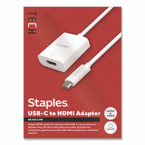 USB-C to HDMI Audio/Video Adapter, 6", White