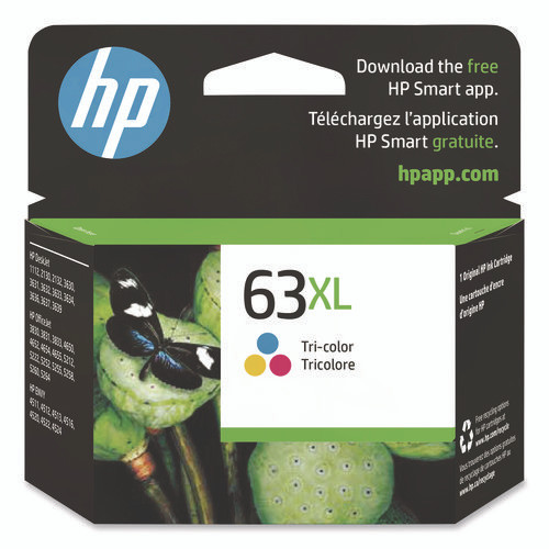 HP 63XL, (F6U63AN) High-Yield Tri-Color Original Ink Cartridge