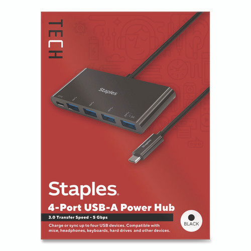 USB 3.0 Hubs, 4-Port, Black