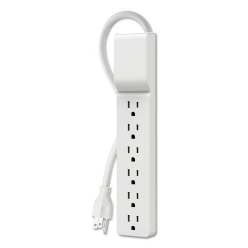 Home/Office Surge Protector, 6 AC Outlets, 10 ft Cord, 720 J, White