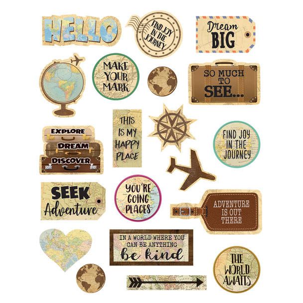 Travel the Map Stickers, 120 Per Pack, 12 Packs
