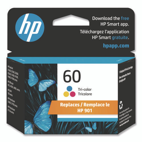 HP 60, (CC643WN) Tri-Color Original Ink Cartridge