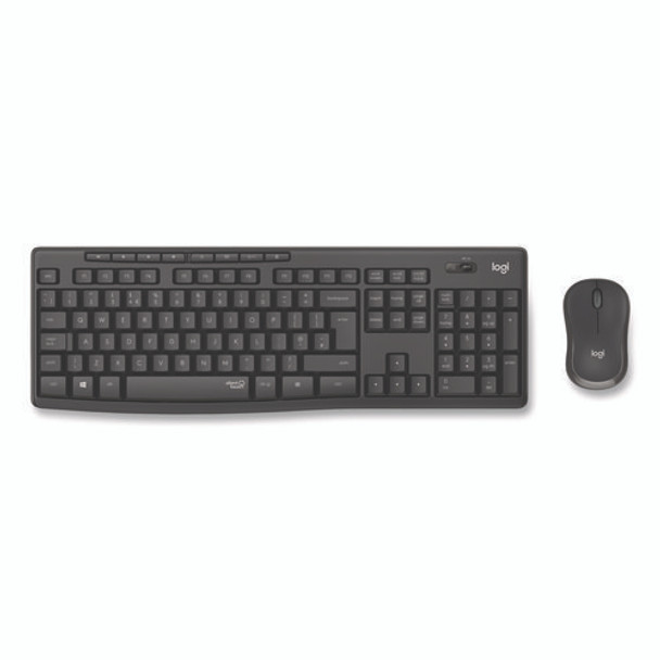 MK295 Silent Wireless Combo, 2.4 GHz Frequency/33 ft Wireless Range, Graphite