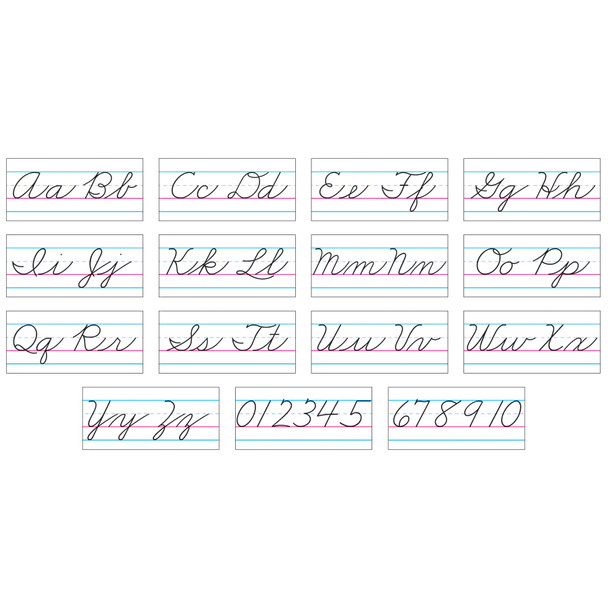 Basic Alphabet Zaner-Bloser Cursive Bulletin Board Set