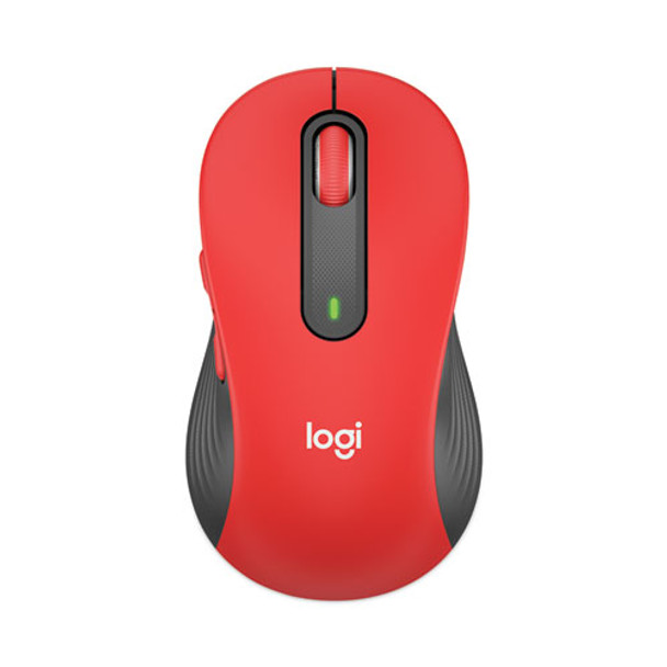 Signature M650 Wireless Mouse, Large, 2.4 GHz Frequency, 33 ft Wireless Range, Right Hand Use, Red