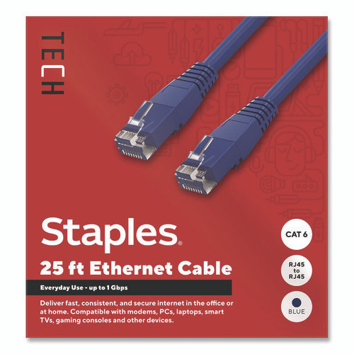 CAT6 Ethernet Cable, 25 ft, Blue