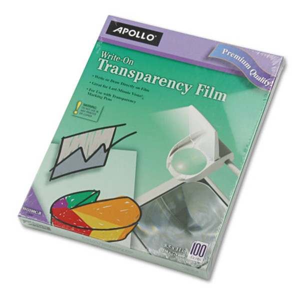 Write-On Transparency Film, 8.5 x 11, 100/Box
