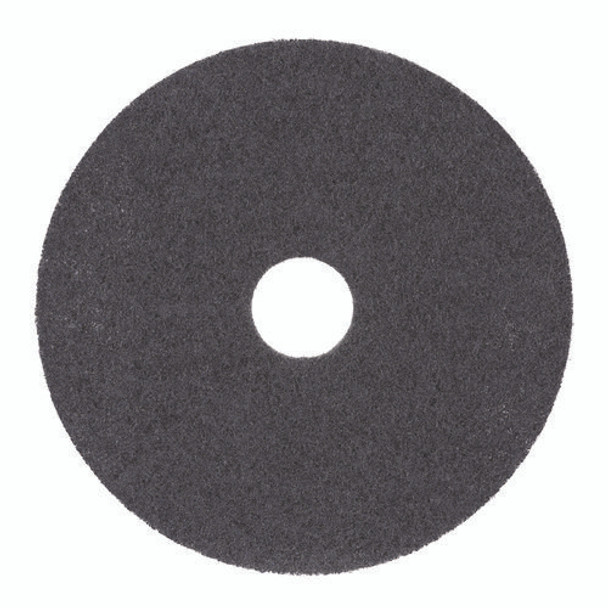 High Performance Stripping Floor Pads, 19" Diameter, Black, 5/Carton