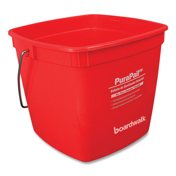 PuraPail, 6 qt, Polypropylene, Red/White