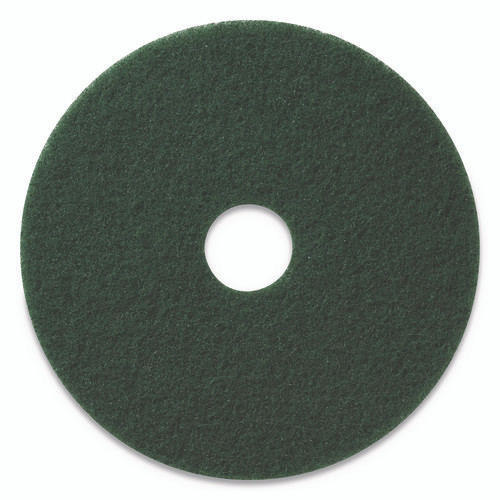 Scrubbing Pads, 14" Diameter, Green, 5/Carton