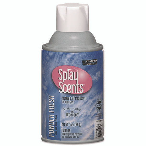 Champion Sprayon SPRAYScents Metered Air Freshener Refill, Powder Fresh, 7 oz Aerosol Spray, 12/Carton Champion Sprayon SPRAYScents Metered Air Freshener Refill, Powder Fresh, 7 oz Aerosol Spray, 12/Carton