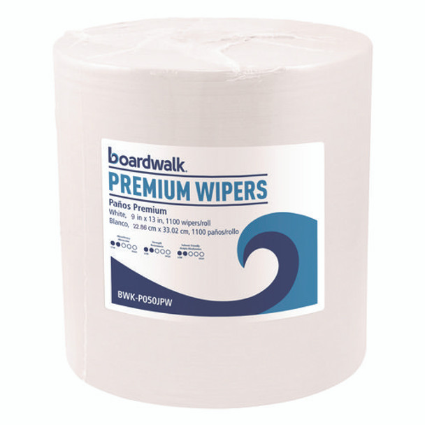 Hydrospun Wipers, 9 x 13, White, 1,100/Roll
