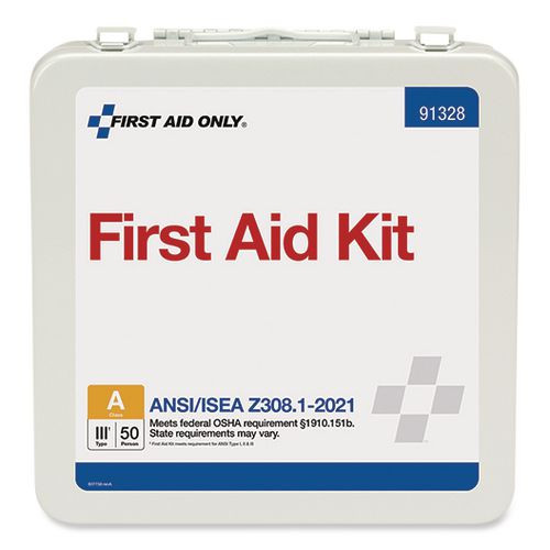 ANSI 2021 Type III First Aid Kit for 50 People, 184 Pieces, Metal Case