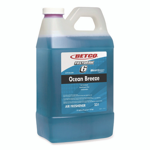 BestScent Ocean Breeze Deodorizer, Ocean Breeze Scent, 67.6 oz FastDraw Bottle, 4/Carton