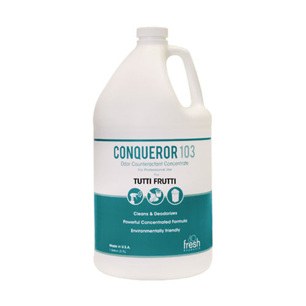 Conqueror 103 Odor Counteractant Concentrate, Tutti-Frutti, 1 gal Bottle, 4/Carton