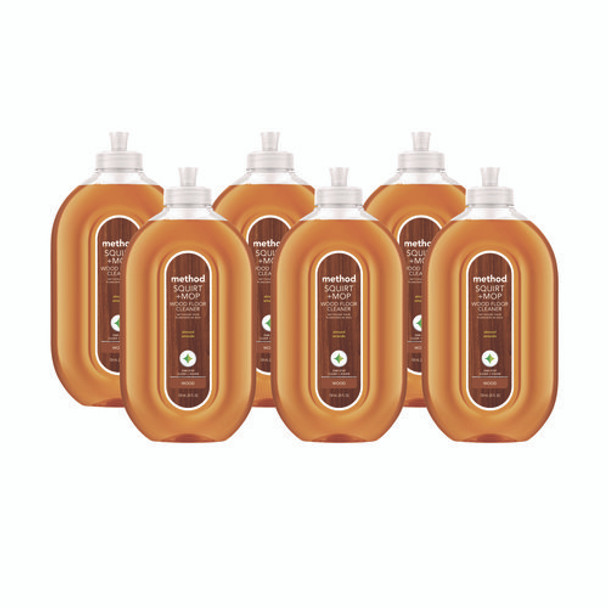 Squirt + Mop Wood Floor Cleaner, Almond Scent, 25 oz Squirt Bottle, 6/Carton