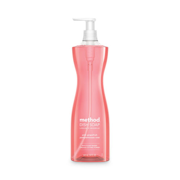 Dish Soap Pump, Hour-Glass Bottle Shape, Pink Grapefruit Scent, 18 oz Pump Bottle, 6/Carton