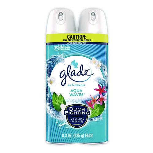 Air Freshener, Aqua Waves Scent, 8.3 oz Aerosol Spray, 2/Pack