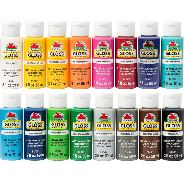 Acrylic Paint Gloss, 2oz., 16-Piece Set