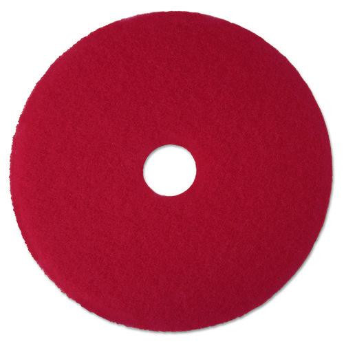Low-Speed Buffer Floor Pads 5100, 19" Diameter, Red, 5/Carton