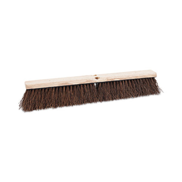 Floor Brush Head, 3.25" Natural Palmyra Fiber Bristles, 24" Brush