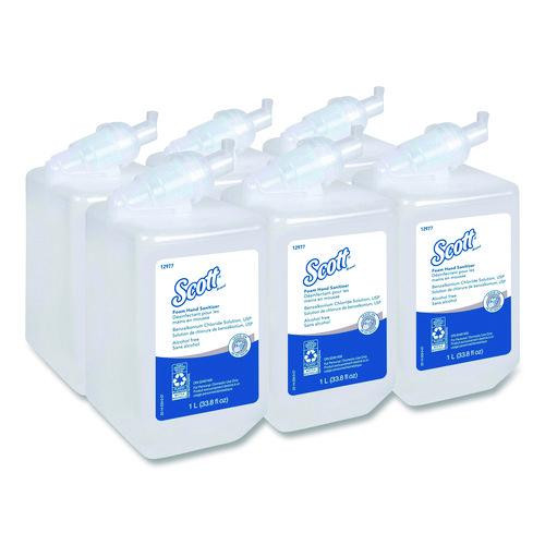 Essential Alcohol-Free Foam Hand Sanitizer, 1,000 mL Cassette, Unscented, 6/Carton