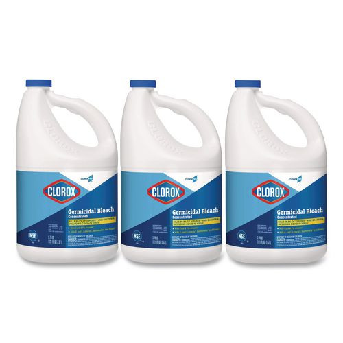 Concentrated Germicidal Bleach, Regular, 121 oz Bottle, 3/Carton